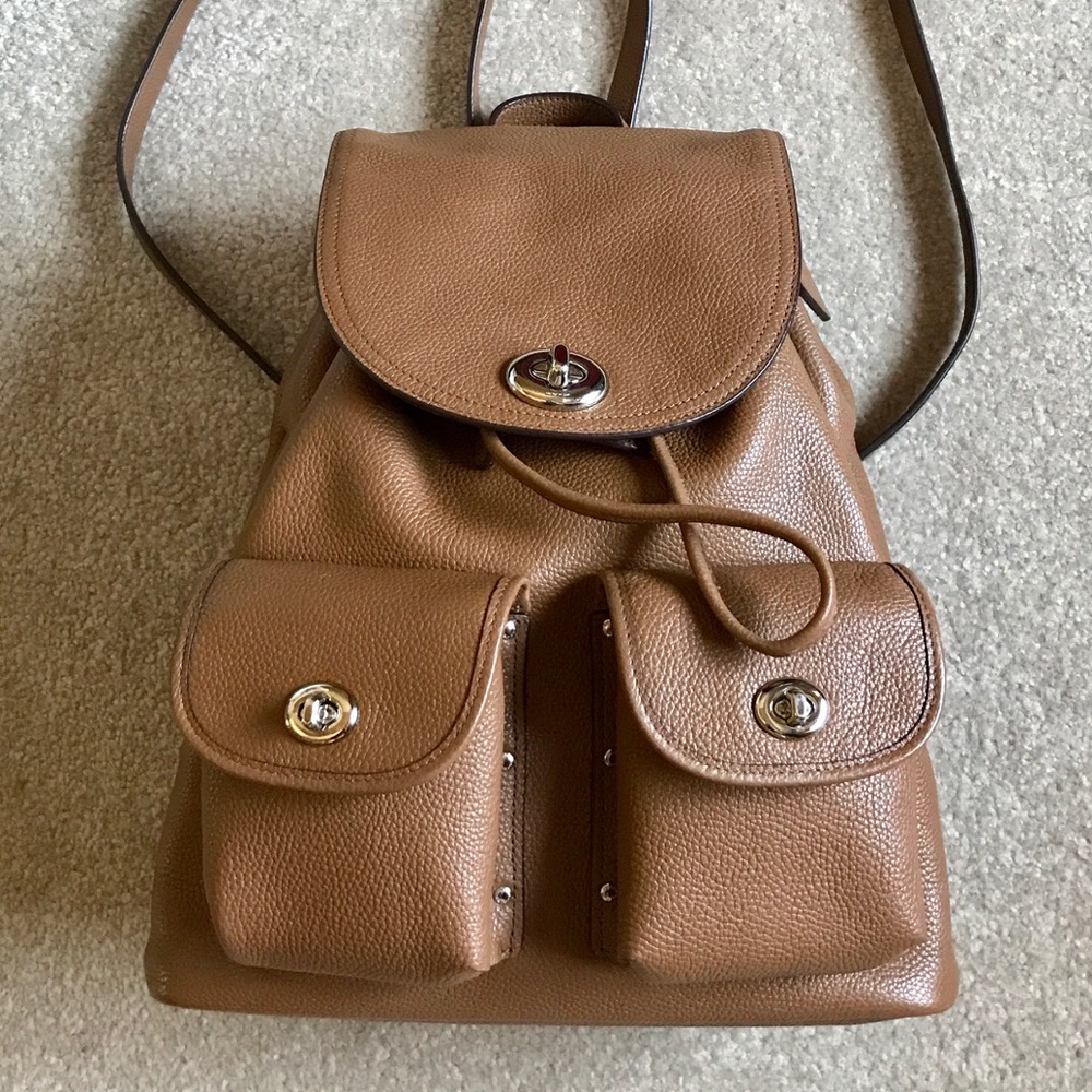Coach leather backpack turn lock ruksak F37582